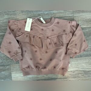 Quincy Mae Ruffle Star Patterned Sweatshirt - NWT